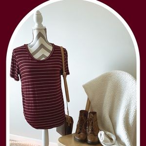 White striped Burgundy T-shirt